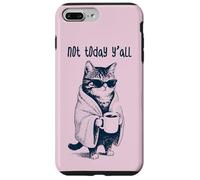 Not Today Y'all - Funny Moody Tired Cat Holding Coffee Case for iPhone 7 Plus/8 Plus