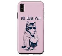 Not Today Y'all - Funny Moody Tired Cat Holding Coffee Case for iPhone XS Max