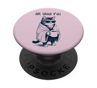 Not Today Y'all - Funny Moody Tired Cat Holding Coffee PopSockets Adhesive PopGrip