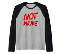 Not Woke Free Speech Funny Anti Woke Political Republican Raglan Baseball Tee