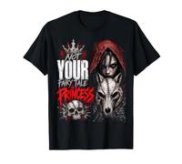 Not Your Fairy Tale Princess Gothic Wolf Skull T-Shirt