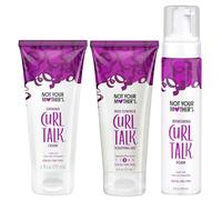 Not Your Mother's Modelling Gel for Crepe Control Defining Cream and Refreshing Foam for Curl Talk Curls (Pack of 3) - 177 ml and 237 ml - Formulated with Rice Curl Complex - For All