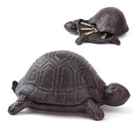 Notakia Cast Iron Turtle Outdoor Key Hider for Garden Decor Hide A Key Holder for Keys Jewelry and Trinkets Hidden Storage Box for Ear Studs, Paper Clips Cute Turtle Spare Key Hider (Large Brown)