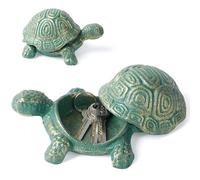 Notakia Cast Iron Turtle Outdoor Key Hider for Garden Decor Hide A Key Holder for Keys Jewelry and Trinkets Hidden Storage Box for Ear Studs, Paper Clips Cute Turtle Spare Key Hider (Teal Turtle)