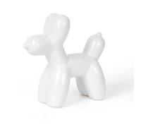 Notakia Cute Ceramics Balloon Dog Statue Crafts Living Room Desktop Decorations,Handmade Modern Small Ceramic Animal Statue Ornament Home Decor Accents (White, Large)