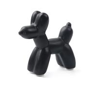 Notakia Cute Ceramics Black Balloon Dog Statue Crafts Living Room Desktop Decorations,Handmade Modern Small Ceramic Animal Statue Ornament Home Decor Accents