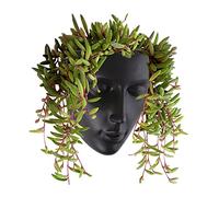 Notakia Face Planter Pot Head Planter Wall Mounted Outdoor Face Planter with Drainage for Cute Plants for Indoor Wall Decor Succulent Cactus Planter Gift for Friends and Family (Black)