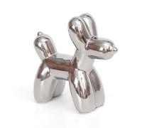 Notakia Large Silver Cute Ceramics Balloon Dog Statue Crafts Living Room Desktop Decorations,Handmade Modern Small Ceramic Animal Statue Ornament Home Decor Accents