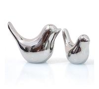 Notakia Small Birds Statues Home Decor Modern Style Birds Decorative Ornaments for Living Room, Bedroom, Office Desktop, Cabinets (2Pcs Silver Birds)