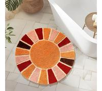 NOTASA Boho Round Bathroom Rugs Circle Bath Mat Cute Bohemian Bath Rug for Bedroom Large Carpet Home Decor Non-Slip Shower Rug Funny Washable Indoor Floor Door Mat Sun Retro 32inch