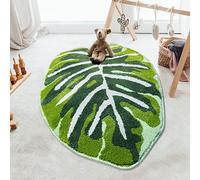 NOTASA Kids Rug Green Leaf Area Rug for Nursery Cute Bath Mat Non Slip Small Preppy Carpet for Bedroom Bathroom Children Playroom Boho Home Decor Washable 2.6'x4'