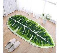 NOTASA Leaf Kids Rug Green Bathroom Runner Rug Small Cute Bath Mat Nursery Boho Area Rug Non Slip Long Carpet for Bedroom Children Room Kitchen Monstera Plant Home Decor 20x47 inch