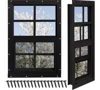 NOTASA Shed Windows 2 Pack, Chicken Coop Windows 14" x 21" Black