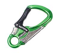 Notch Triple Action Locking Carabiner, Aluminium, D-Shape, Key Lock, 0.79 inches, Green