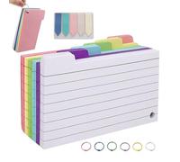Note Cards - 300 Piece Heavyweight Flash with Exam Preparation Stickers, Memory Training with Writing Function, Study Cards for School Classroom Teacher, White, Reisep