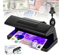 Note Checker, Counterfeit Money Detector, UV LED Light Money Checker Machine, Easily Spots Fake Money Notes, Fraud Prevention Money Checker, for Various Commercial Locations (UK Plug) (Black)