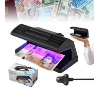 Note Checker for Counterfeit Money Detection UK Plug Portable UV Light Detector for Polymer and Paper Notes Fluorescent Mark Tracer for Home Shops Hotels Supermarkets Restaurants