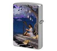 Note Cloud Tree Lighter Case Metal Double-Sided Lighter Cover Pocket Lighters Sleeve Windproof Lighters Accessories for Men Women