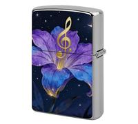 Note Flower Vine Lighter Case Metal Double-Sided Lighter Cover Pocket Lighters Sleeve Windproof Lighters Accessories for Men Women