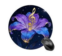 Note Flower Vine Mouse Pad Round Laptop Mouse Mat Cute Computer Mousepad Keyboard Pad Non-Slip Desk Pads for Gaming Office Work Home