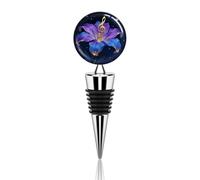 Note Flower Vine Wine Bottle Stopper Decorative Vacuum Silicone Wine Stopper with Beautiful Art Glass Reusable Beverage Bottle Sealer Keeps Fresh