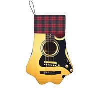 Note Guitar Print Christmas Stocking with Santa Reindeer Design Large17 Family Holiday Decor Stockings