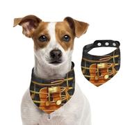 Note Guitar Printed,Pet Bib Scarf Cats Dog Bandana Dogs Towel Bib Adjustable Pet Scarf,L