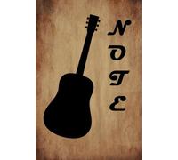 Note: Note - Guitar Notebook, Blank Journal Notebook, 100 Unlined pages, cream paper, 6 x 9 inches