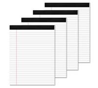 Note Pads 8.5 x 11 Wide Ruled Lined Writing Note Pad for Office 4 Pack White Legal Pads 8.5 x 11", 30 Sheets per White Notepad 28 Lines Lined Paper Pads for School Perforated Legal Notepads for Work