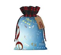 Note Print Christmas Drawstring Gift Bags Large Xmas Present Storage Bag