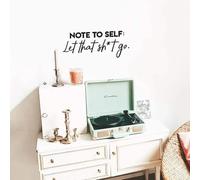 Note to Self Let that Sht Go Wall Sticker Trendy Sarcastic Funny Adult Joke Quote Decal Office Work Business Store Coffee 56cmwidex21cmhigh