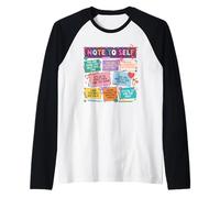 Note to Self Positive Affirmations Self Care Raglan Baseball Tee