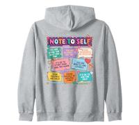 Note To Self Positive Affirmations Self Care Zip Hoodie