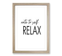 Note to Self Typography Framed Print | A2 Oak Framed Wall Art | Ready to Hang | Modern Positive Affirmations Picture | Living Room Bedroom Lounge Office