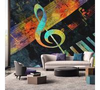 Note Wallpaper, Vintage Music Wallpaper for Living Room, Bedroom, Non-Woven Decor Wall Paper, Photo Mural Dining Room, Hallway, Lounge, 100 X 70 cm OBE123
