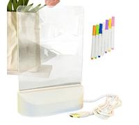 Note with Colors, 5 x 6.7 Inch Illuminated Drawing Neon Effect Sign with 7 Pens for Christmas, Valentine's Day