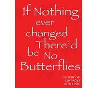 Notebook 120 pages with lines: If Nothing Changes Notebook with red cover, ruled notebook, perfect bound, ideal for composition notebook or journal
