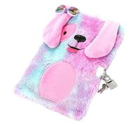 Notebook, 1Pcs Pretty Cute Cartoon Dogs Plush Note Book with Lock Creative Personal Secret Notepad Kids Gift Lovely Pink Girl Diary,s