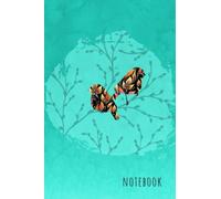 Notebook: 4x6 Mini Lined Journal with Numbered Pages and Blank Date on Top | Floral Bird Willow Branch Silhouette Design Turquoise