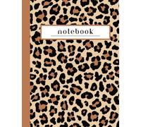 Notebook A4 8.5 x 11, Large Writing Pad and Diary: Leopard Print, College Ruled, 110 pages, Left Margin