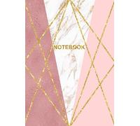 Notebook: A4 Size College Ruled Geometric Rose Pink Gold & White Marble Design Cover