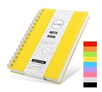 Notebook A5, 300 pages/150 Sheets Wirebound Spiral Notebooks, A5 Lined Notepad PVC Waterproof Cover, Journal Notebook for Office School Home Business Writing & Note Taking, 14.5 x 21cm-Yellow