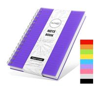 Notebook A5, 300 pages/150 Sheets Wirebound Spiral Notebooks, A5 Lined Notepad PVC Waterproof Cover, Journal Notebook for Office School Home Business Writing & Note Taking, 14.5 x 21cm-Purple