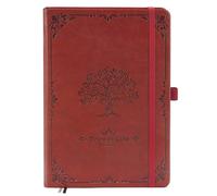 Notebook A5 Lined, PU Leather Cover Vintage Diary with Inner Pocket and Label Paper, Hardback Journal, 320 Double Pages, Thick Paper for Women, Men, Work, Office, School, Travel, 19 x 25 cm, Brown