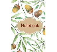 Notebook: Acorns and leaves autumn winter lined paperback jotter