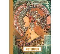Notebook: Alphonse Mucha - Zodiac- Art Nouveau- College Ruled 8.5"x11" - 110 pages