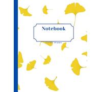 Notebook: Beautiful botanical vintage notebook with gingko leaves in yellow with blue spine, for back to school, women, gardeners, writers, artists and travellers