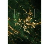 Notebook: Beautiful green and gold marble composition notebook Lined 100 pages 8.5 x 11 inches