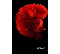 Notebook: Betta Fish Red Theme Cover Journal Cahier: 6 x 9 120 Lined Pages Notebook for Notes, Ideas, Observations, Sketches