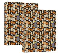 Notebook Binders 3 Ringing 1.5 Inch Pack of 2 Halloween Monsters Cats